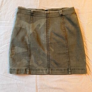 Free People Camo Mini Skirt